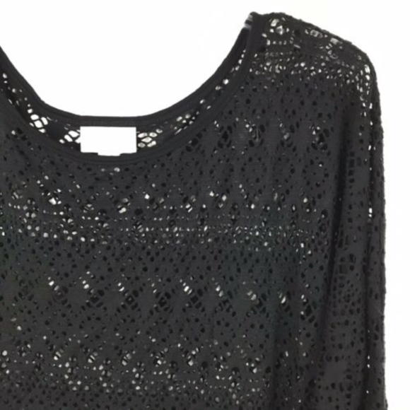 Bisou Bisou Open Knit Short Sleeve Over Shirt Top - Picture 2 of 6